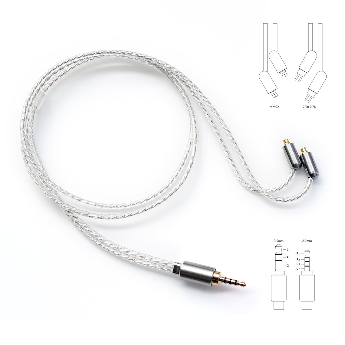 DD ddHiFi BC50B 50cm(20in; <2ft) 2-pin 2.5mm Earphone Cable for Bluetooth Amplifiers (Open Box)