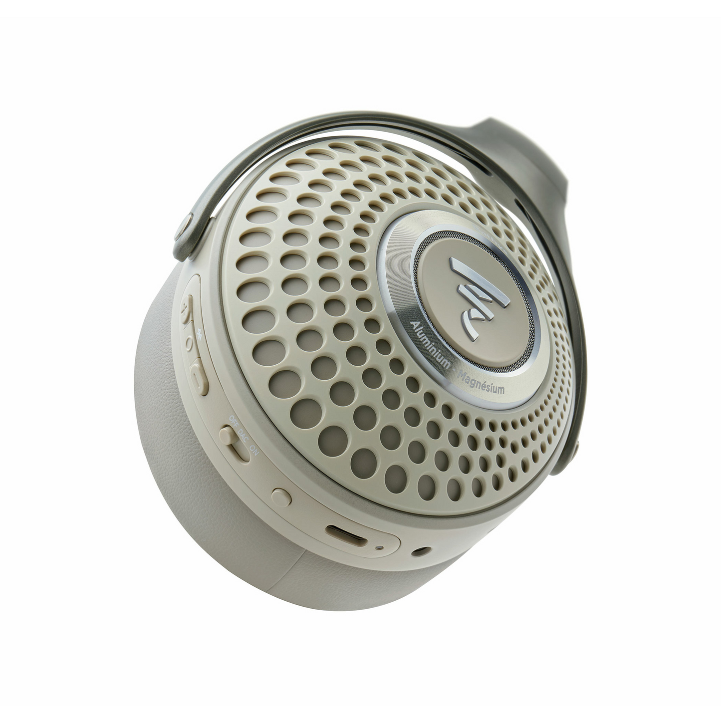 Focal Bathys Wireless Active Noise-Cancelling Headphones Dune buttons closed on Audio46