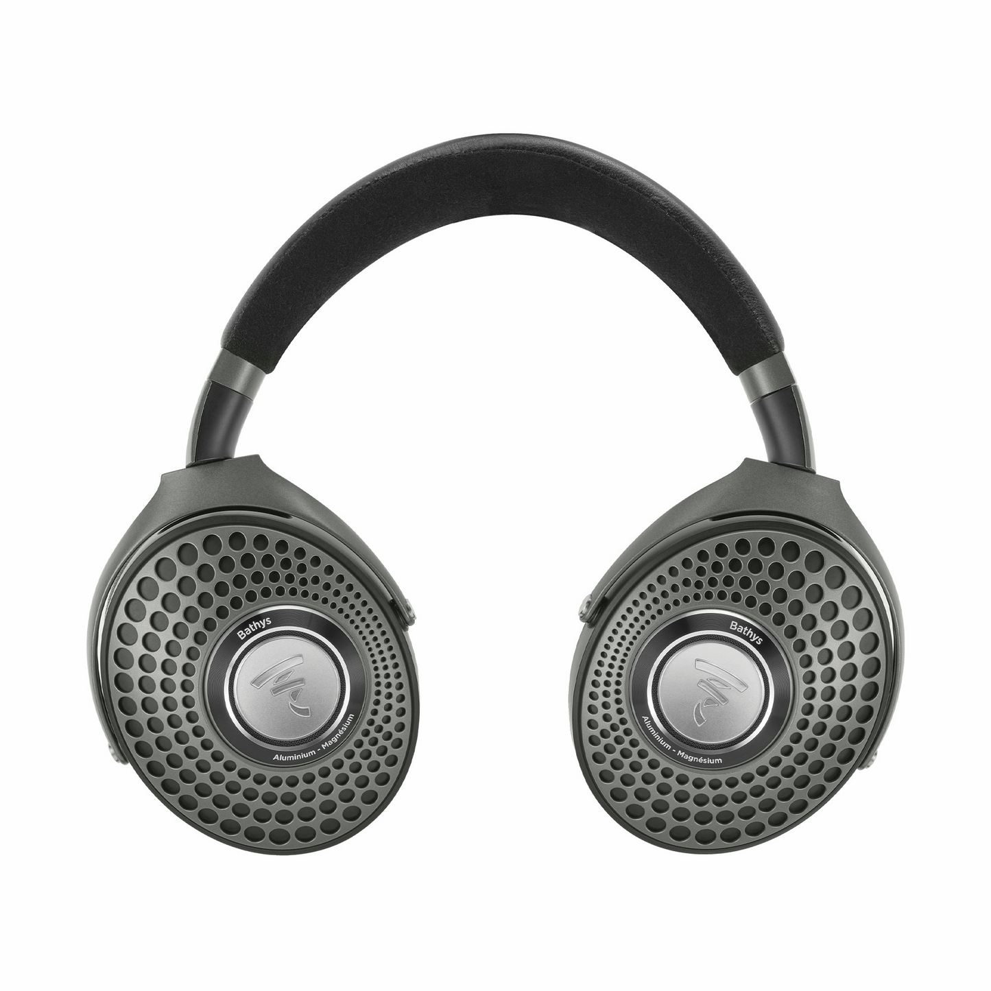 Focal Bathys Wireless Active Noise-Cancelling Headphones Silver facing down on Audio46
