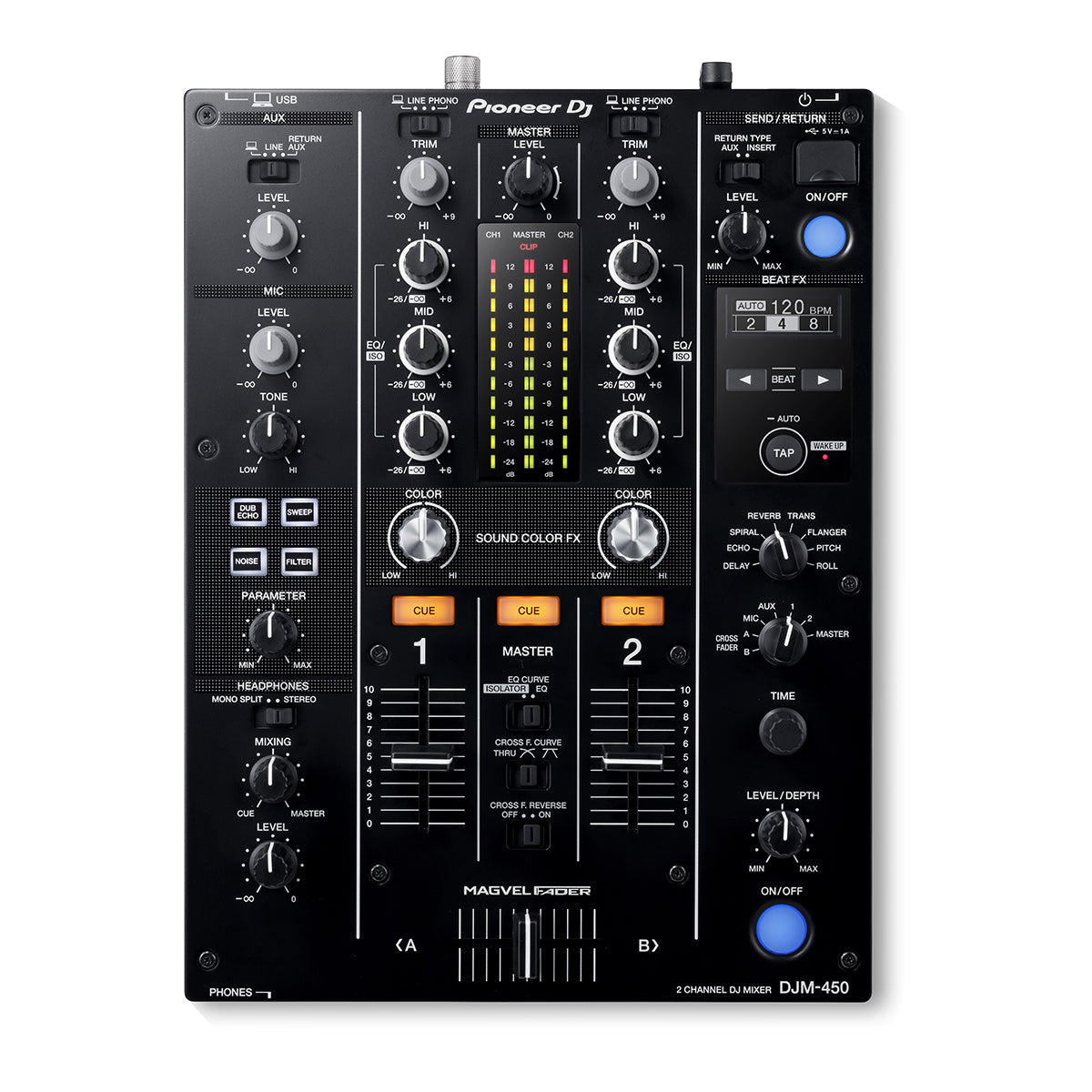 Pioneer DJ DJM-450 2-channel DJ Mixer with Beat FX