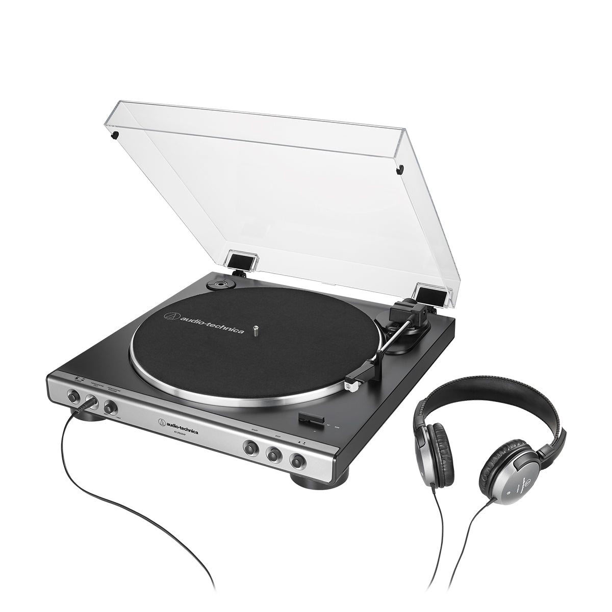 Audio-Technica AT-LP60XHP Fully Automatic Belt-Drive Turntable with ATH-250AV Headphones